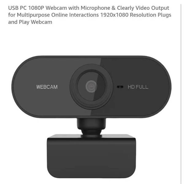 Web Camera with Full HD 1080p Recording, Built-In Microphone, and 2K Resolution