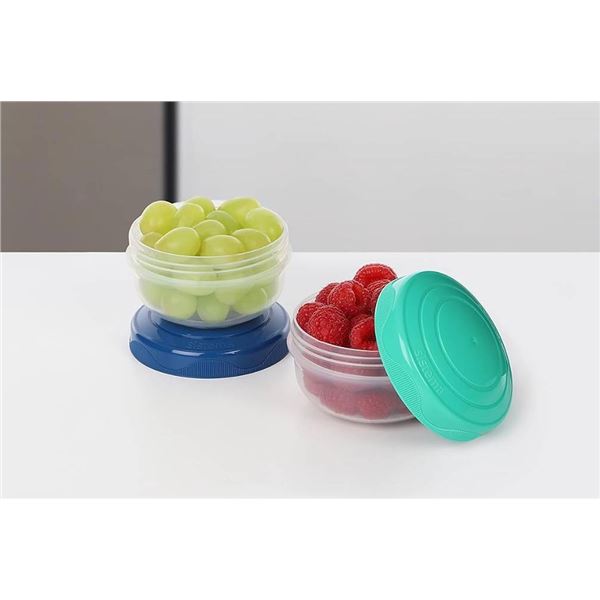 Lot of 3 -Sistema To Go PortionPod Food Storage Containers, 210 mL, Assorted Colours, 2 PackPattern