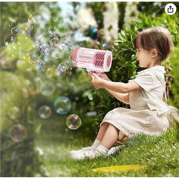 PanKome Bazooka 69-Hole Pink Bubble Gun
