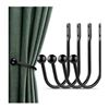 Image 1 : Curtain Holdbacks, 4 pcs, Black
