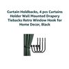 Image 3 : Curtain Holdbacks, 4 pcs, Black