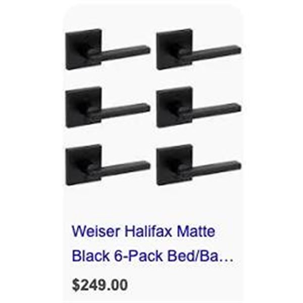 Weiser Halifax Privacy Door Lever Sets, 6pk