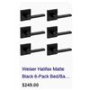 Image 1 : Weiser Halifax Privacy Door Lever Sets, 6pk