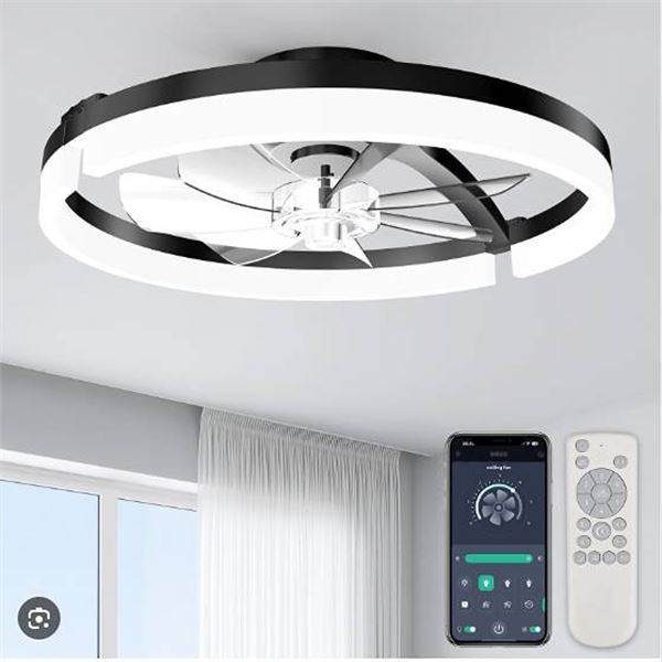 Ropelux Ceiling Fan With Light, RP1138-Black