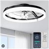 Image 1 : Ropelux Ceiling Fan With Light, RP1138-Black