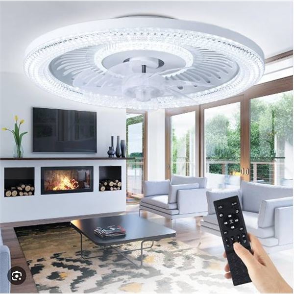 Linboro Ceiling Fan with Light, White