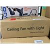 Image 2 : Linboro Ceiling Fan with Light, White