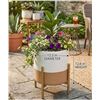 Image 1 : Rivet Mid-Century Ceramic Planter with Iron Stand