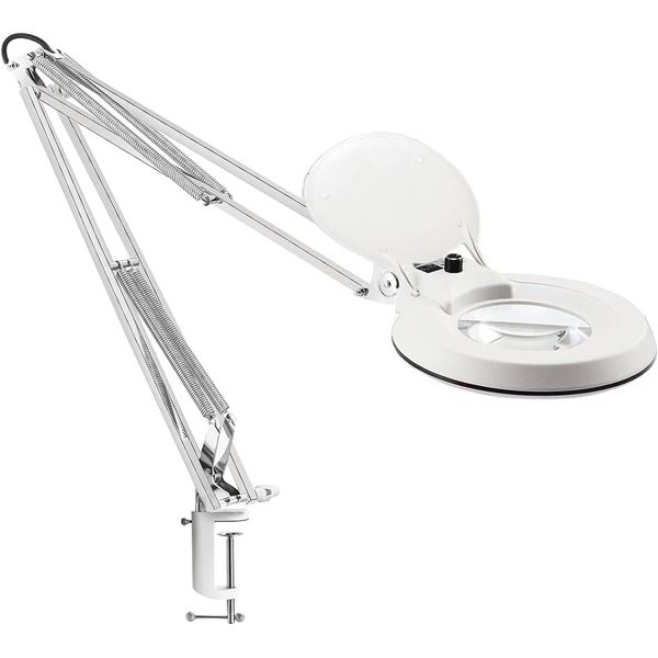 Gynnx LED Magnifier Lamp Stainless Steel Arm