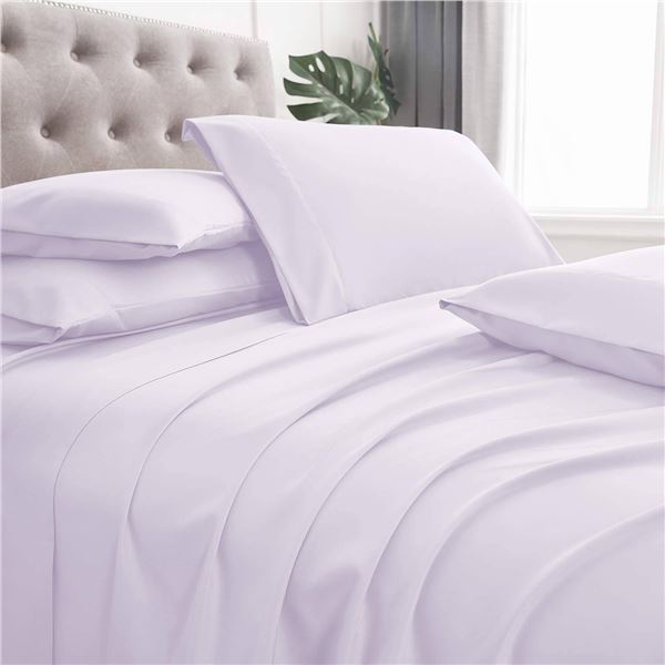 COMFY Bamboo King 4-Piece Sheet Set - Light purple