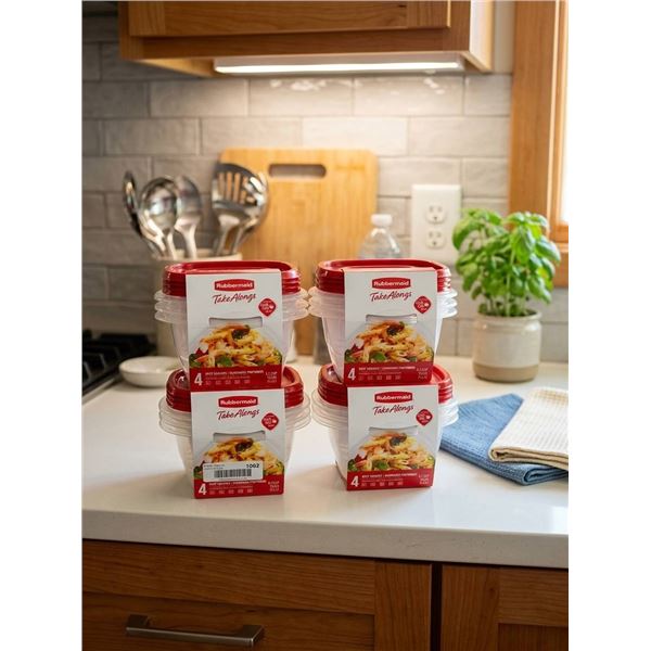 Lot of 4 - Rubbermaid Take Alongs Deep Squares Set 4ct