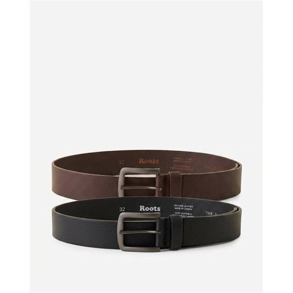 Roots Leather Belts Size 32-34 Black and Tan