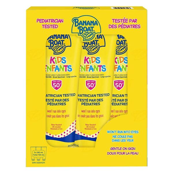 Banana Boat Kids SPF 50 Sunscreen 3-Pack x 240ml