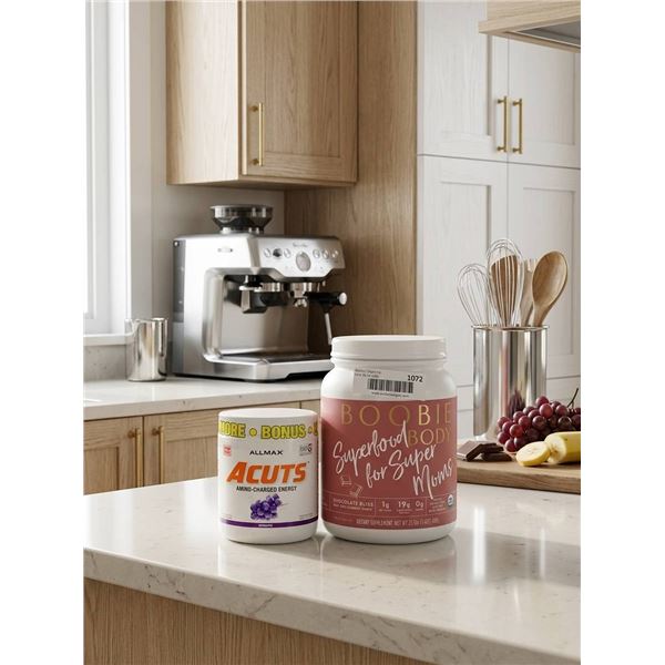 Allmax ACUTS Amino Charged Energy in Grape, and Boobie Body Superfood for moms