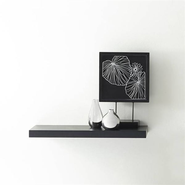 Lot of 2 - Style Selections Hidden Bracket Shelves, Black, Aprox, 24" x 8"