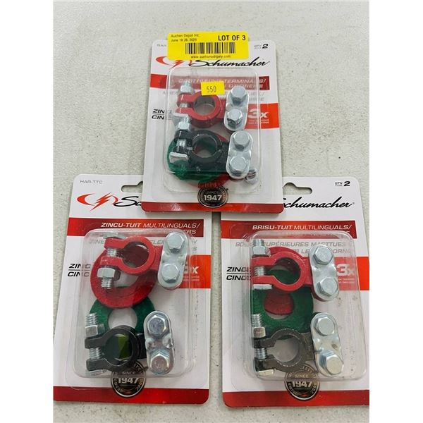 Schumacher Coated Top Terminals Set of 3