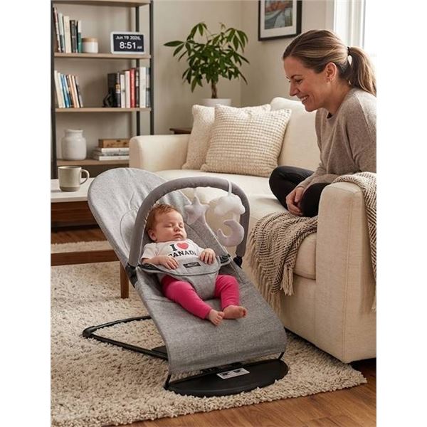 Lil Lavender Garden Baby Bouncer Gray **Baby not included**