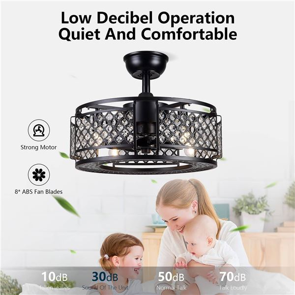 IYUNXI Ceiling Fan with Lights, 20-Inch