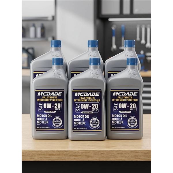 McDade 0W-20 Full Synthetic Motor Oil, 6 x 946ml