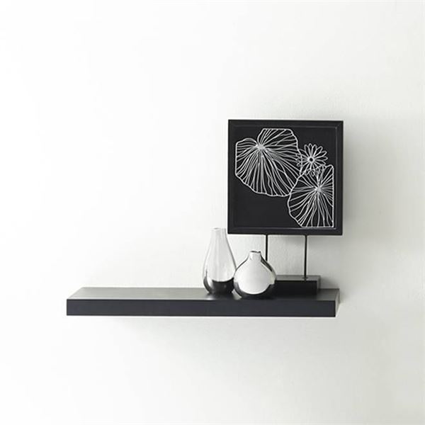 Lot of 2 - Style Selections Hidden Bracket Shelves, Black, Aprox, 24" x 8"