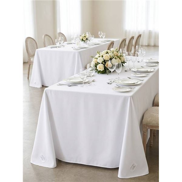 6 Pack White Tablecloths for Events