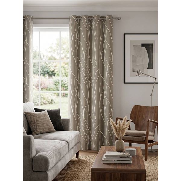 Lot of 2 - Design Decor Finesse Textured Jacquard 84" Curtain