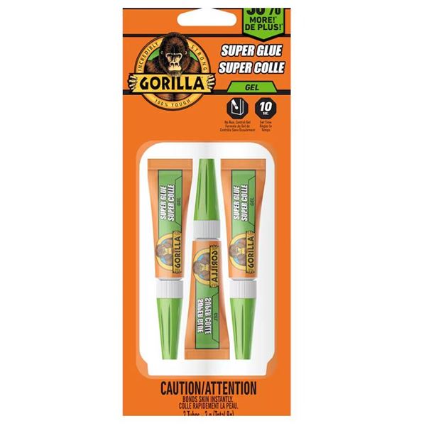 Lot of 5 - 3 Pack Gorilla Super Glue Gel Packs