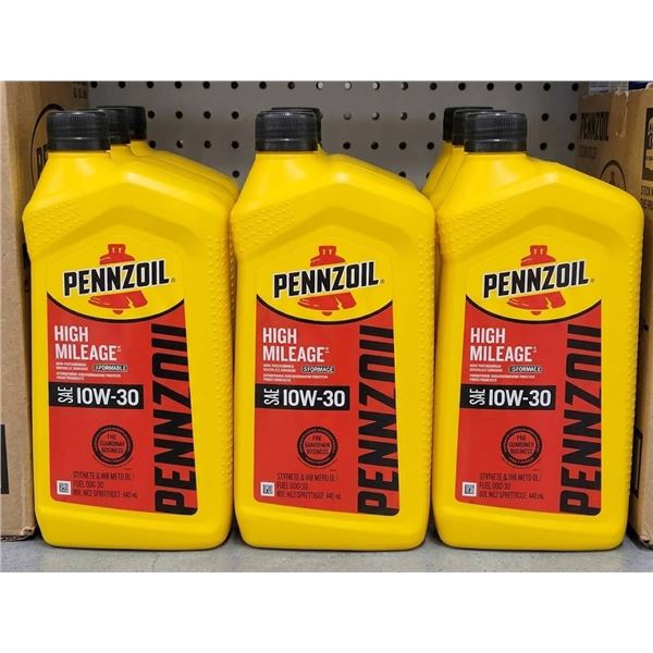 Pennzoil High Mileage 10W-30 Motor Oil (6 x 946ml)
