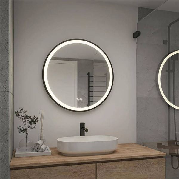 VALU+ Round LED Mirror with Touch Sensor Switch