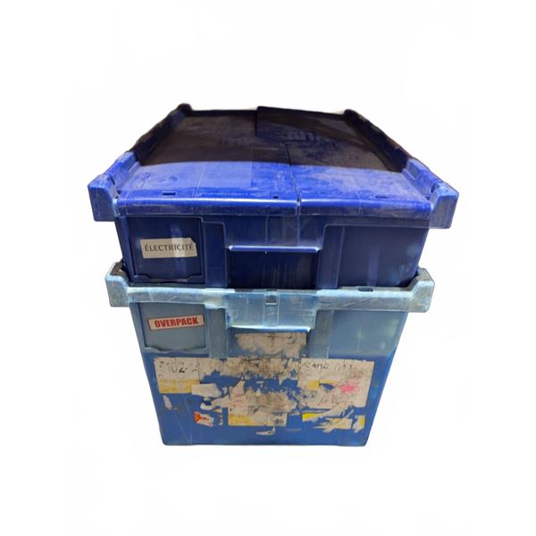 2 Plastic Storage Bins, 16x24x14"