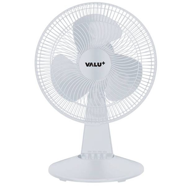 VALU+ 12-Inch Desk Fan, White Plastic