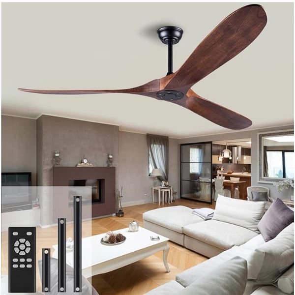 52-Inch Outdoor 3-Blade Ceiling Fan Walnut