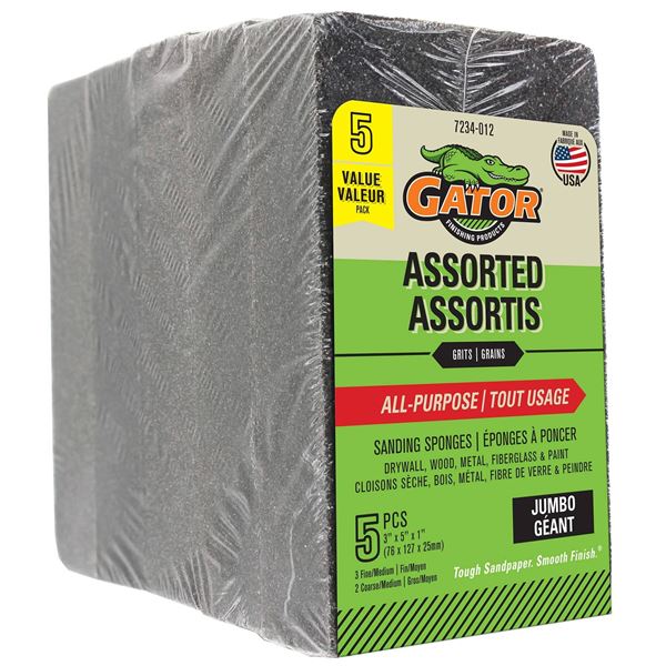 Gator Assorted Sanding Sponges, 5-Pack, Lot of 7