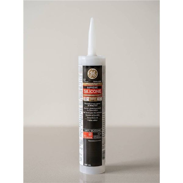 GE Supreme Silicone Sealant, 12 Tubes x 298ml