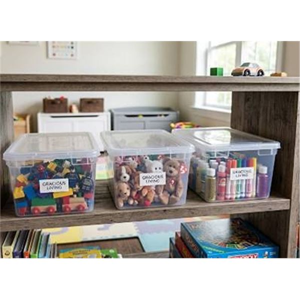 Gracious Living 80L, 3 Storage Bin with Lid
