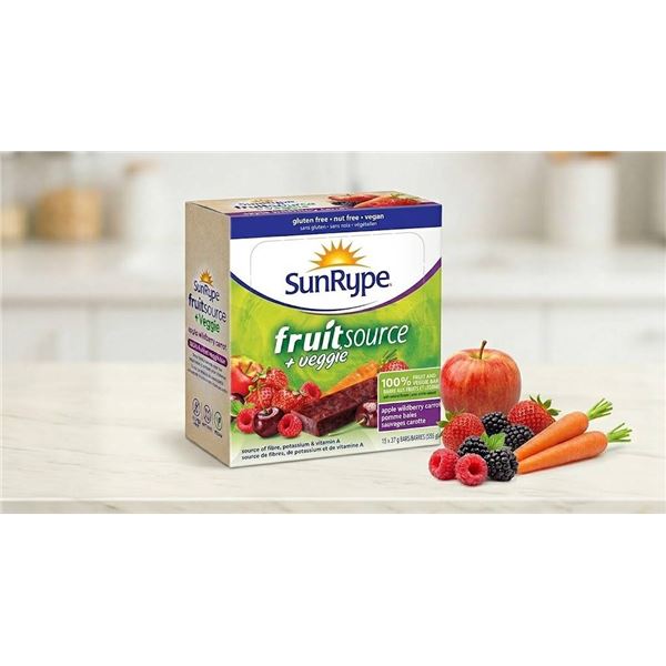 SunRype FruitSource + Veggie Bars, Lot of Two