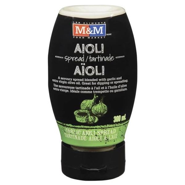 M&M Garlic Aioli Spread 300ml, 6 Bottles