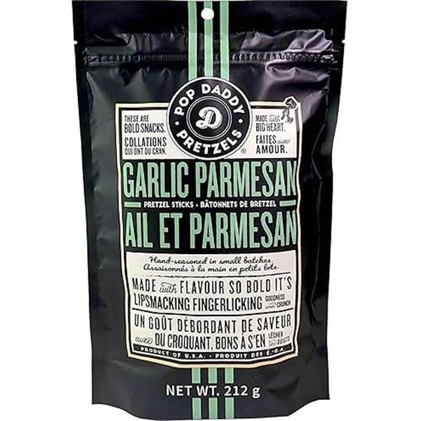 Pop Daddy Garlic Parmesan Pretzel Sticks 9 x 212g
