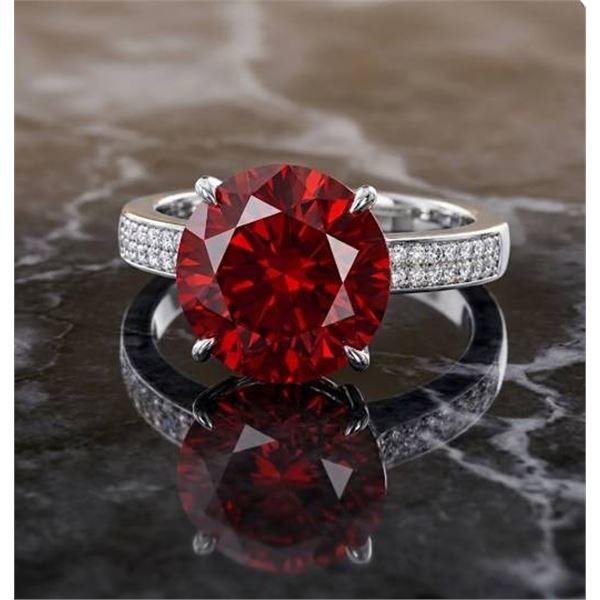 $3175.00 - 5.00 CT GRA CERTIFIED ROUND BRILLIANT CUT MOISSANITE RING