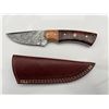 Image 2 : Custom Damascus Steel Knife with Leather Sheï»¿ath