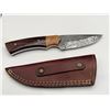 Image 3 : Custom Damascus Steel Knife with Leather Sheï»¿ath