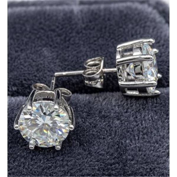 $1975.00 - 4.00 CT TW GRA CERTIFIED ROUND CUT MOISSANITE EARRINGS