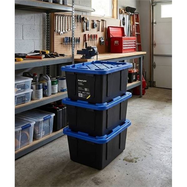Lot of 3 RAMTuff Strong Box Totes, 17 Gallon