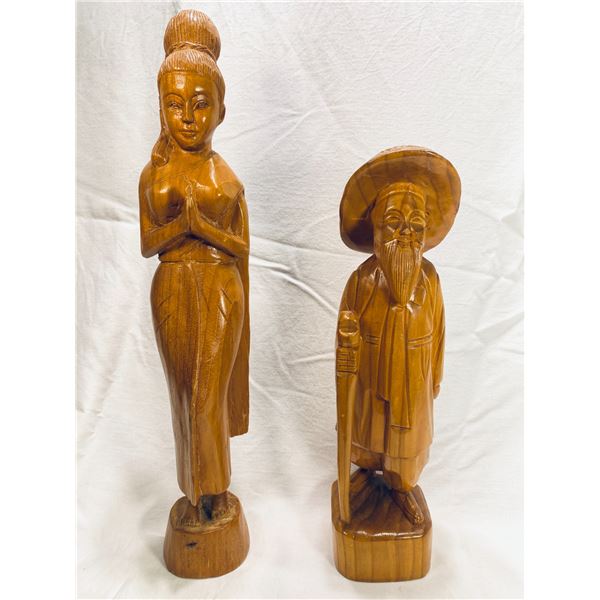 Hand Carved Oriental Pair