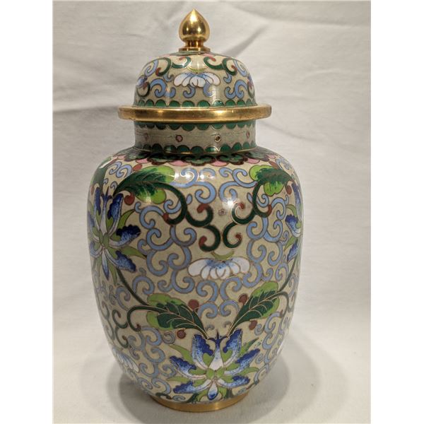 Vintage Cloisonne Brass Pot