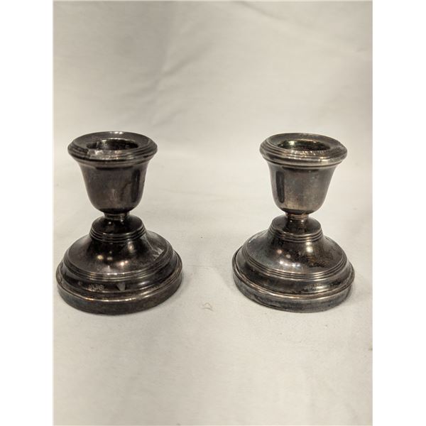 Antique Sterling Silver Candle Holders