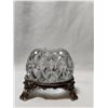 Image 3 : Glass Candle Holder on Heavy Brass Coloured Pedistle