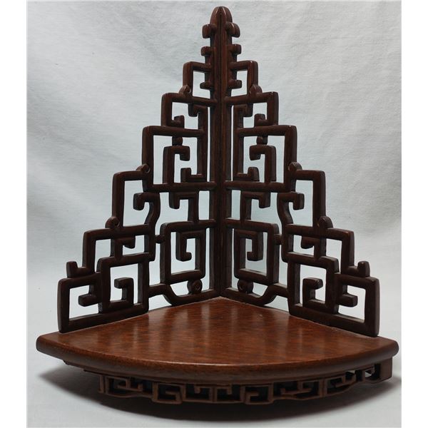 Antique Hardwood Teak? Paduk? Corner Shelf