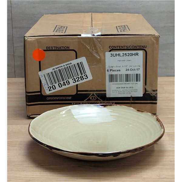 9-1/2" Harvest Linen Chefs' Bowls 30oz, Dudson 3UHL2520HR - Lot of 6 (1 Case)