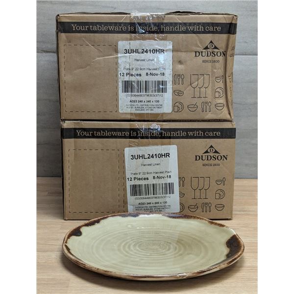 9" Harvest Linen Plates (22.9cm), Dudson 3UHL2410HR - Lot of 24 (2 Cases)